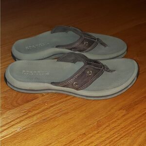 Sperry Topsider Brown Leather Flip Flops